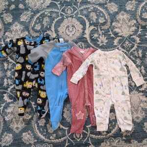 Gerber Kids Pajamas Footies Set - Black, Blue, Red, White